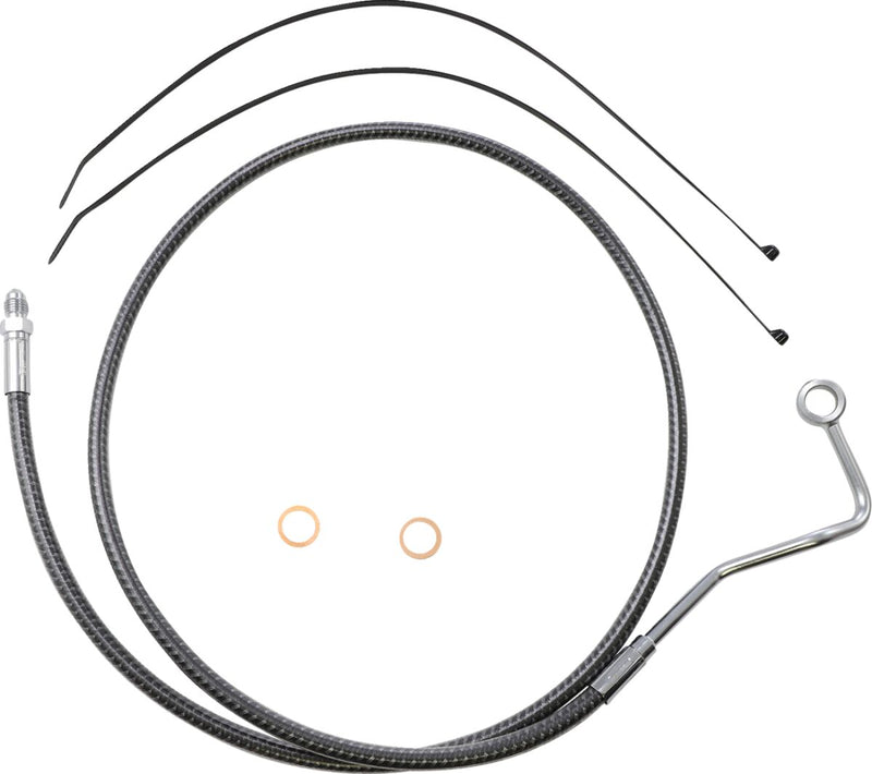 KARBONFIBR Mid-Line Brake Line Carbon Fiber / Silver For Harley Davidson FLH 1868 ABS - 124.5 CM