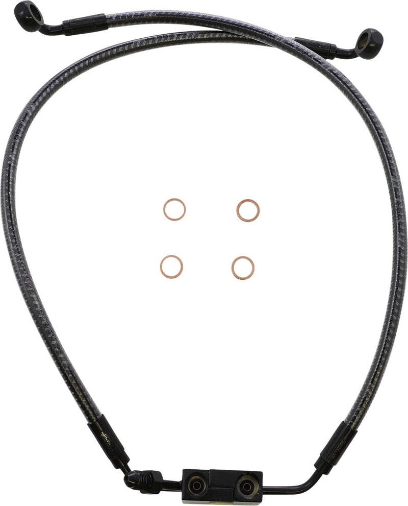 KARBONFIBR Lower Brake Line Carbon Fiber / Silver For Harley Davidson FXFB 1750 ABS - Standard
