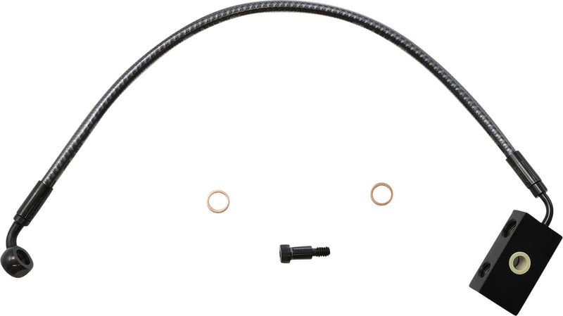 KARBONFIBR Lower Brake Line Carbon Fiber / Silver For Harley Davidson FLDE 1750 ABS - Standard