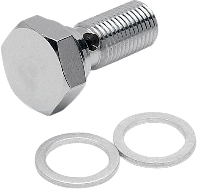 Banjo Bolt Chrome 7/16 Inch-24 For 3/8 Inch-Banjo