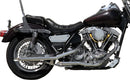 Staggered Dual Drag Pipes Chrome For Harley Davidson FXR 1340 II 1982-1983 - 44.5 MM