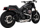 2-into-1 Hi-Output Short Exhaust System Brushed For Harley Davidson FLDE 1750 ABS