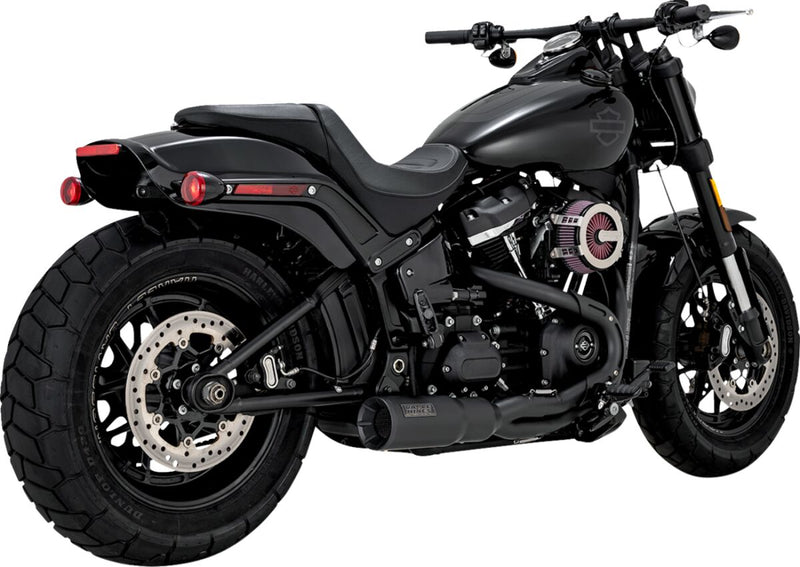 2-into-1 Hi-Output Short Exhaust System Black For Harley Davidson FLDE 1750 ABS
