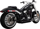 Shortshots Staggered Exhaust System Black / Matt Black For Harley Davidson FLFB 1750 ABS