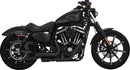 2-into-2 Mini Grenades Exhaust System Black / Ceramic / Mild Steel For Harley Davidson XL 1200 C