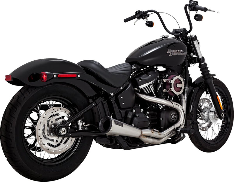2-into-1 Upsweep Exhaust System Brushed For Harley Davidson FLDE 1750 ABS