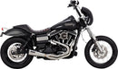 2-into-1 Upsweep Exhaust System Brushed For Harley Davidson FXD 1340