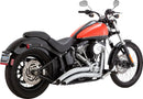 2-into-2 Big Radius Exhaust System Chrome For Harley Davidson FLST 1340