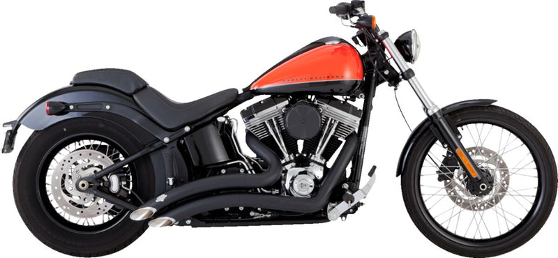 2-into-2 Big Radius Exhaust System Black / Ceramic / Matt For Harley Davidson FLST 1340