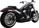 Shortshots Staggered Exhaust System Black / Matt For Harley Davidson FLFB 1750 ABS