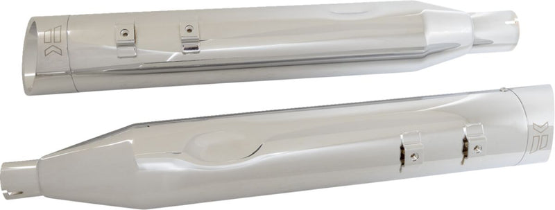 4-1/2" HP-Plus Slip-On Mufflers Chrome / Silver For Harley Davidson FLH 1868 ABS 2021 - 11.5 CM