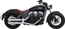 Twin Slash 3" Slip-On Mufflers Chrome For Indian SCOUT 60 ABS - 76.2 MM