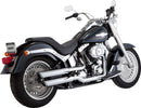 Twin Slash 3" Slip-On Mufflers Chrome For Harley Davidson FLSTF 1584 - 76.2 MM