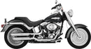 Twin Slash 3" Slip-On Mufflers Chrome For Harley Davidson FLSTF 1584 - 76.2 MM