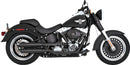 Twin Slash 3" Slip-On Mufflers Black For Harley Davidson FLSTF 1584 - 76.2 MM