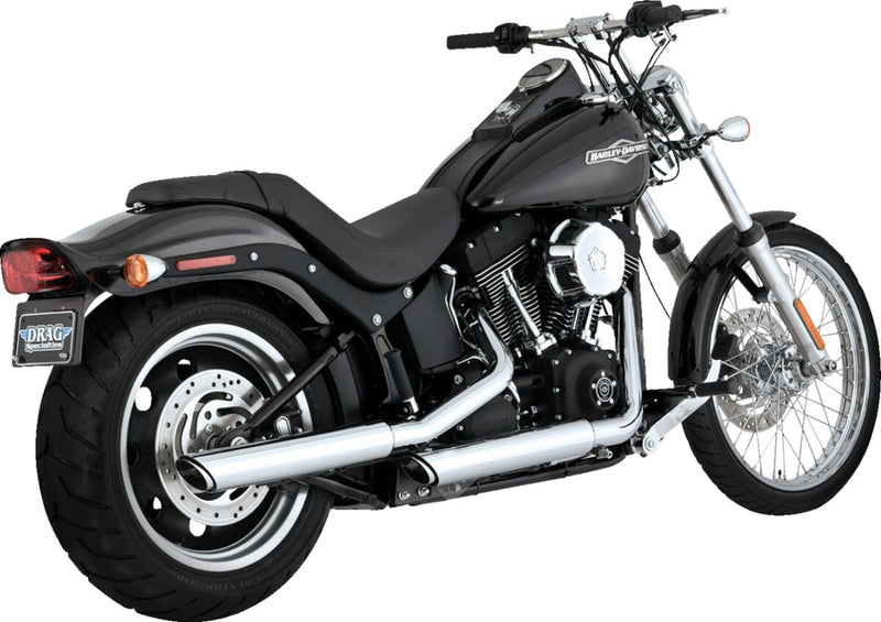 3" Twin Slash Slip-On Mufflers Chrome For Harley Davidson FLSTC 1584 - 76.2 MM