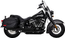 Twin Slash Slip-On Mufflers Black For Harley Davidson FLHC 1750 ABS - 76.2 MM