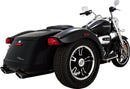 Twin Slash Slip-On Mufflers Black / Matt For Harley Davidson FLRT 1750 - 10 CM