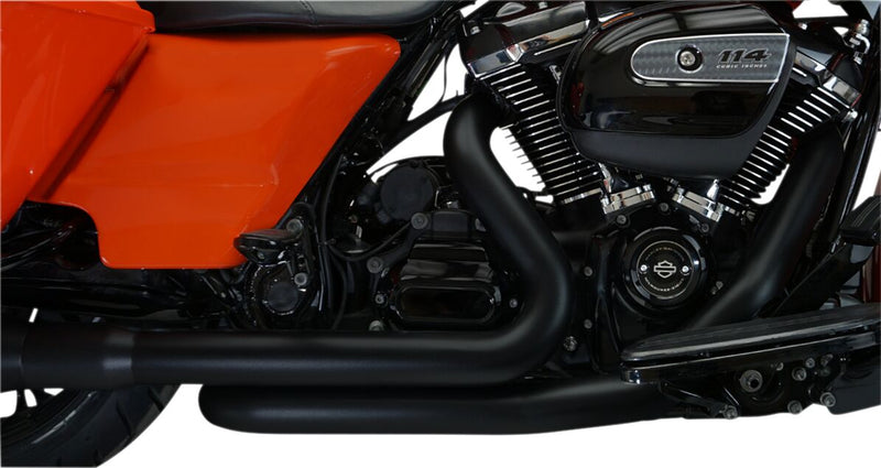 Aggressor 2-into-2 Crossover Headers with Heat Shields Black For Harley Davidson FLHFB 1868 ABS 2023