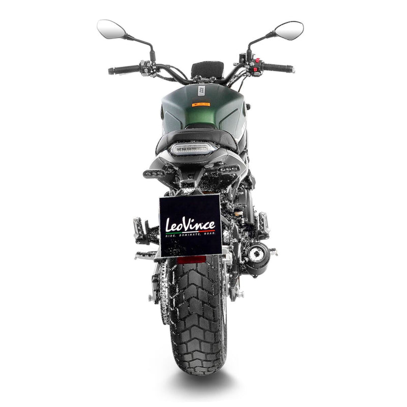 LV-10 Full Black Slip-On Muffler Matt Black For Benelli Leoncino 800 ABS