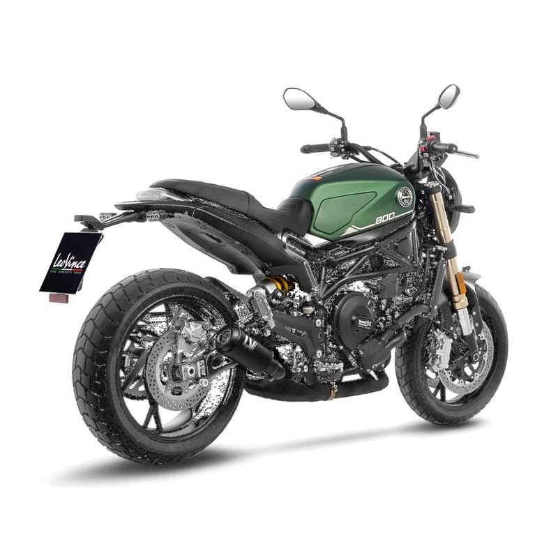 LV-10 Full Black Slip-On Muffler Matt Black For Benelli Leoncino 800 ABS