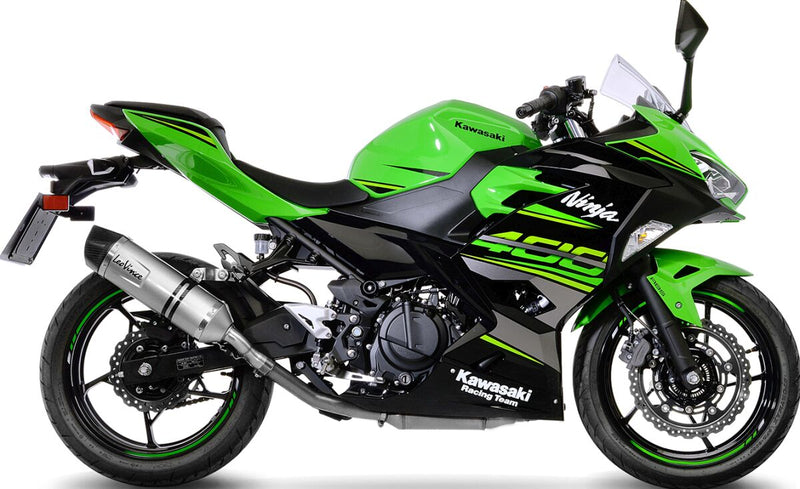 LV One Evo Stainless Steel Slip-On Muffler Black For Kawasaki EX 400