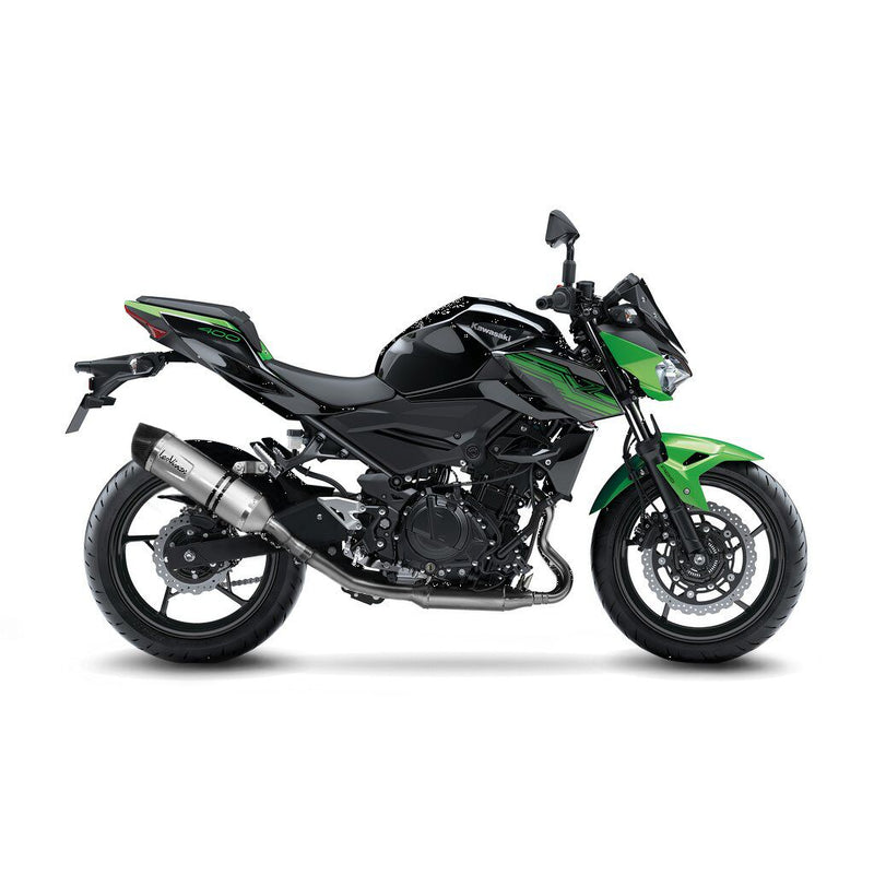 LV One Evo Stainless Steel Slip-On Muffler Black For Kawasaki EX 400