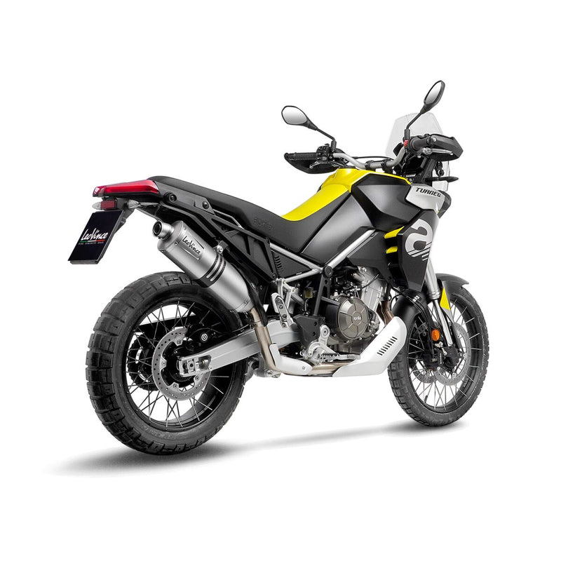 LV One Evo Stainless Steel Slip-On Muffler Silver For Aprilia Tuareg 660 ABS