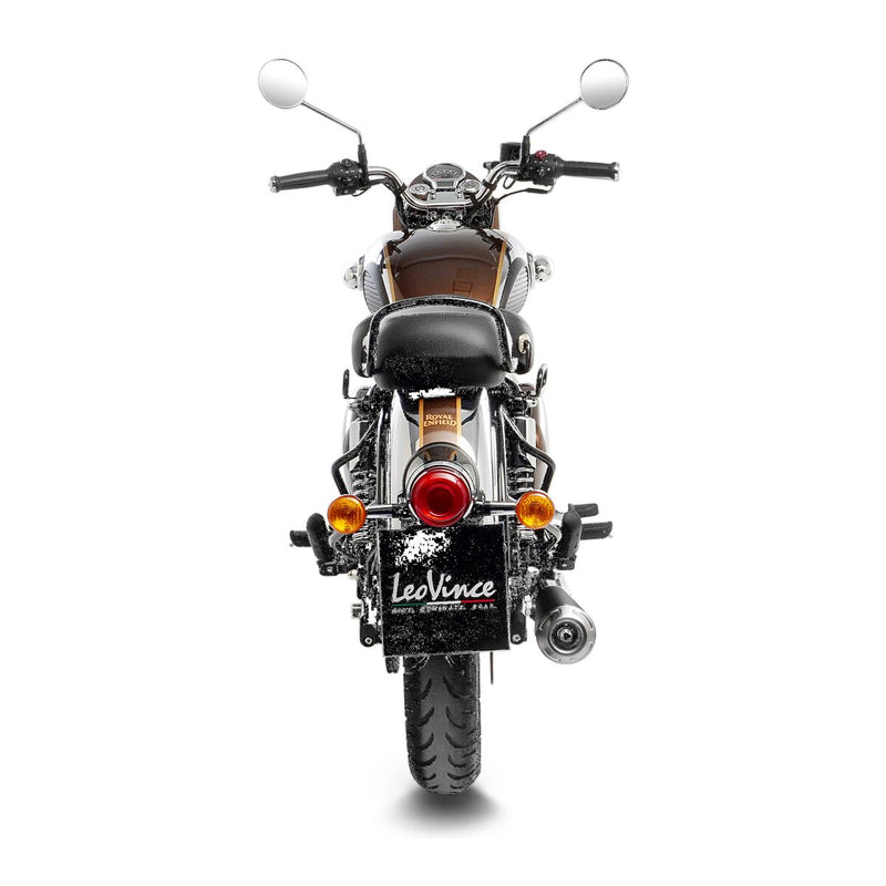 LV Classic Racer Black Edition Slip-On Muffler Brushed For Royal Enfield Classic 350 ABS