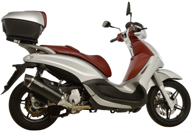 Nero Slip-On Muffler - Stainless Steel Matt Black For Piaggio Beverly 350 I.E. S ABS