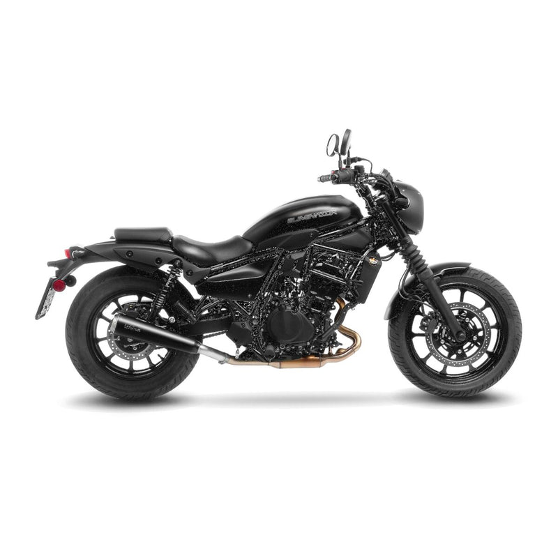 LV Classic Racer Black Edition Slip-On Muffler Brushed For Kawasaki Eliminator 500 ABS