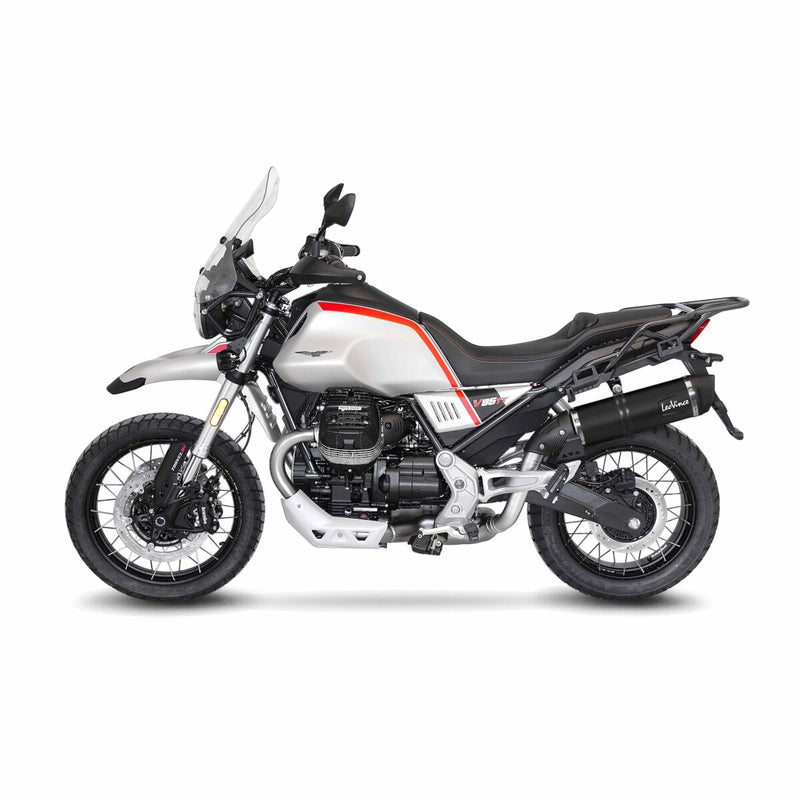 LV One Evo Black Edition Slip-on Muffler Matt Black For Moto Guzzi V85 850 TT