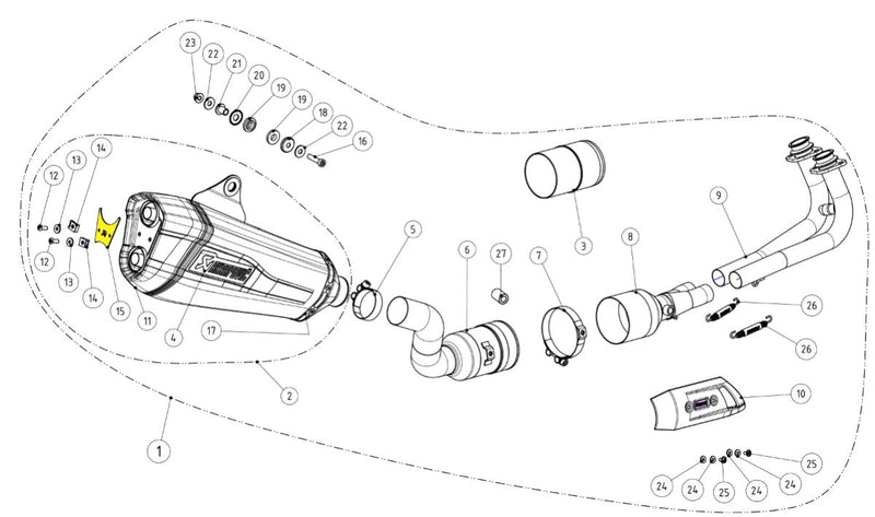 Muffler Bracket Silver For Yamaha XP 530 T-Max ABS