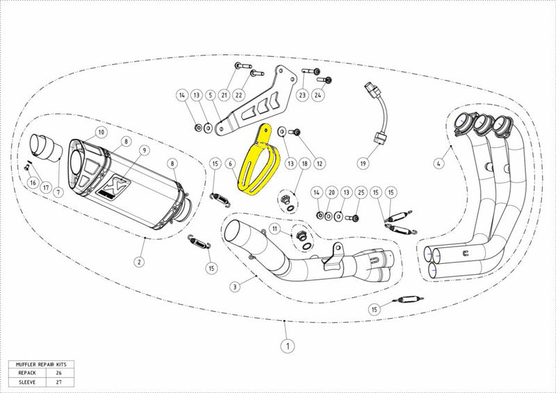 Replacement Exhaust & Muffler Clamp Black For Kawasaki ZX-25 R 250