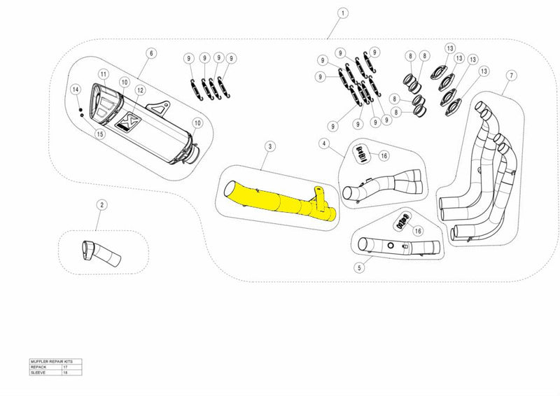 Mid, Link & Y Pipe Silver For Suzuki GSX 1300 R ABS