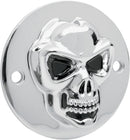 3-D Skull Point Cover Chrome 2-Hole