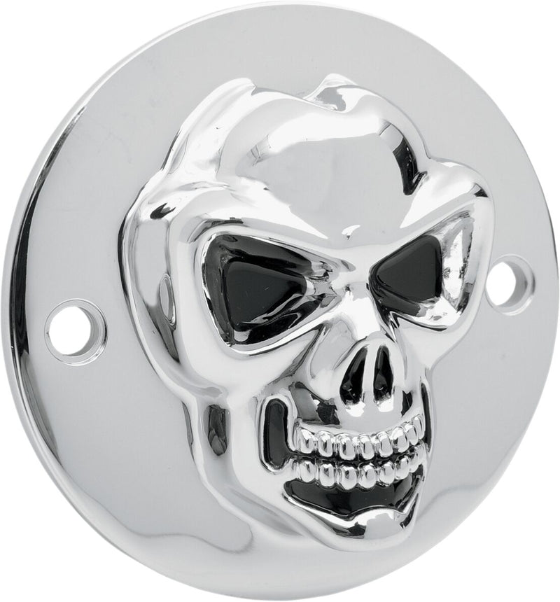 3-D Skull Point Cover Chrome 2-Hole