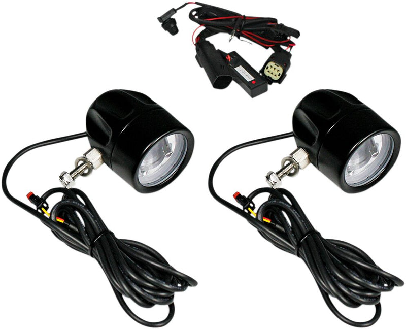 ProBEAM® LED Halo Fog Lamps Black For Harley Davidson FLHR 1690 2014-2015 - 80 MM