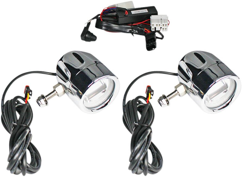 ProBEAM® LED Halo Fog Lamps Chrome For Harley Davidson FLHR 1340 1997-1998 - 80 MM