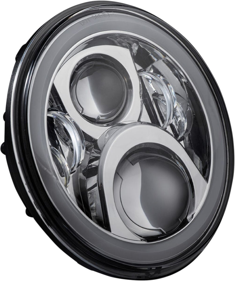 7" Halo Headlamp With Touring Adapter Chrome For Harley Davidson FLHR 1690 2014-2015