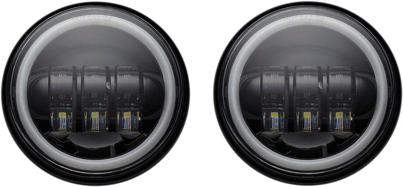 4.5" Passing Lamps With Halo White For Harley Davidson FLHR 1340 1994-1998