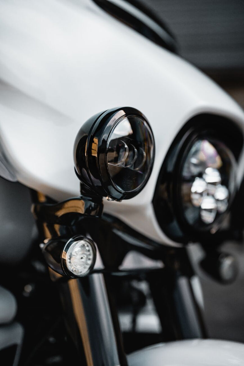 4.5" Passing Lamps With Halo White For Harley Davidson FLHR 1340 1994-1998