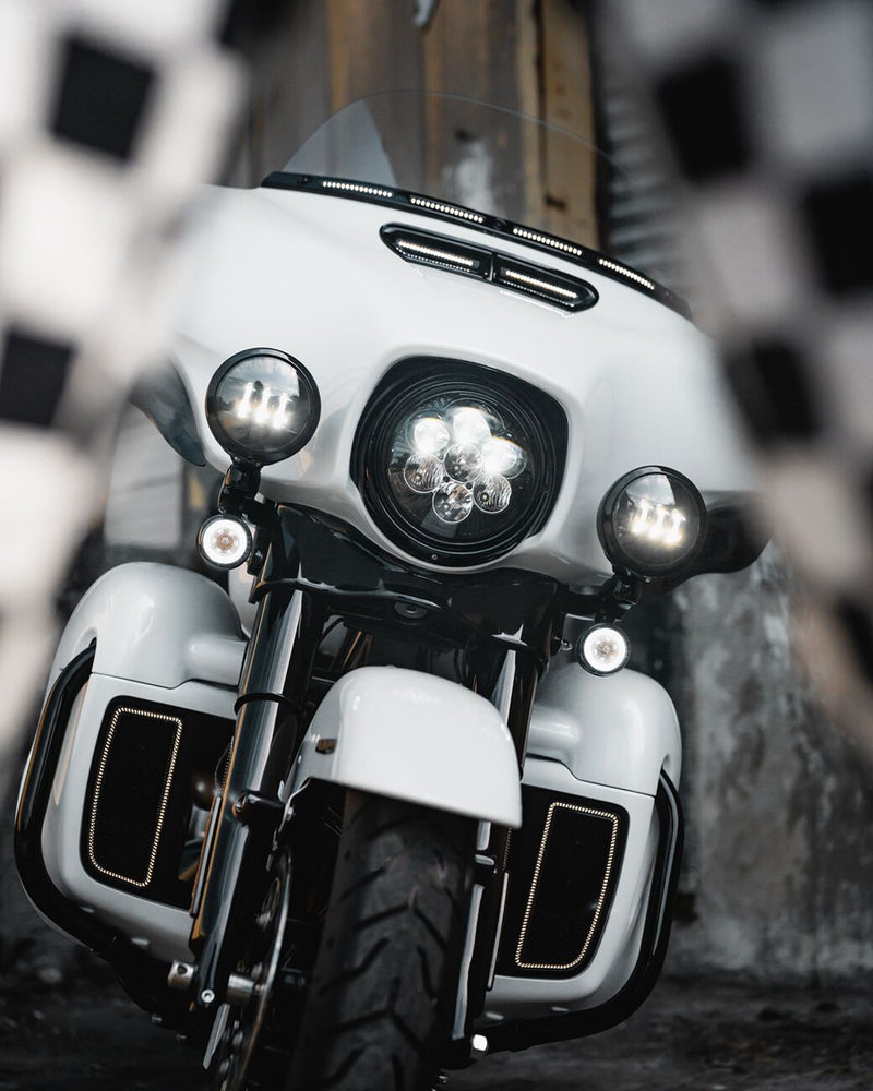 4.5" Passing Lamps With Halo White For Harley Davidson FLHR 1340 1994-1998