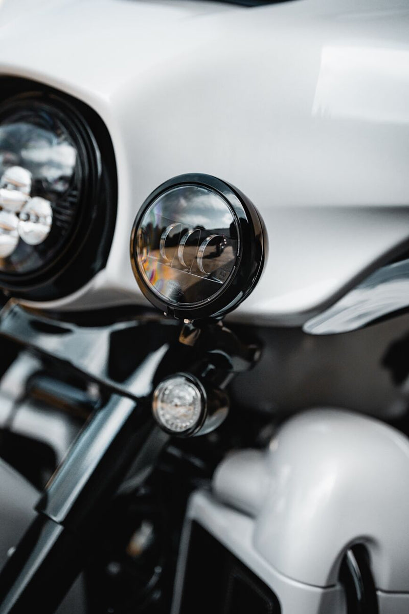 4.5" Passing Lamps With Halo White For Harley Davidson FLHR 1340 1994-1998