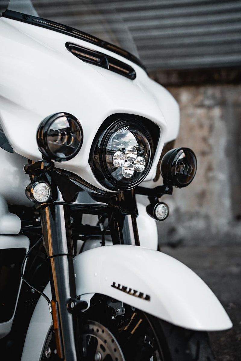 4.5" Passing Lamps With Halo White For Harley Davidson FLHR 1340 1994-1998