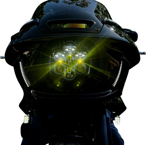 Shark Demon™ 2 Performance LED Headlight Gloss Black For Harley Davidson FXLRST 1923 ABS 2022-2024