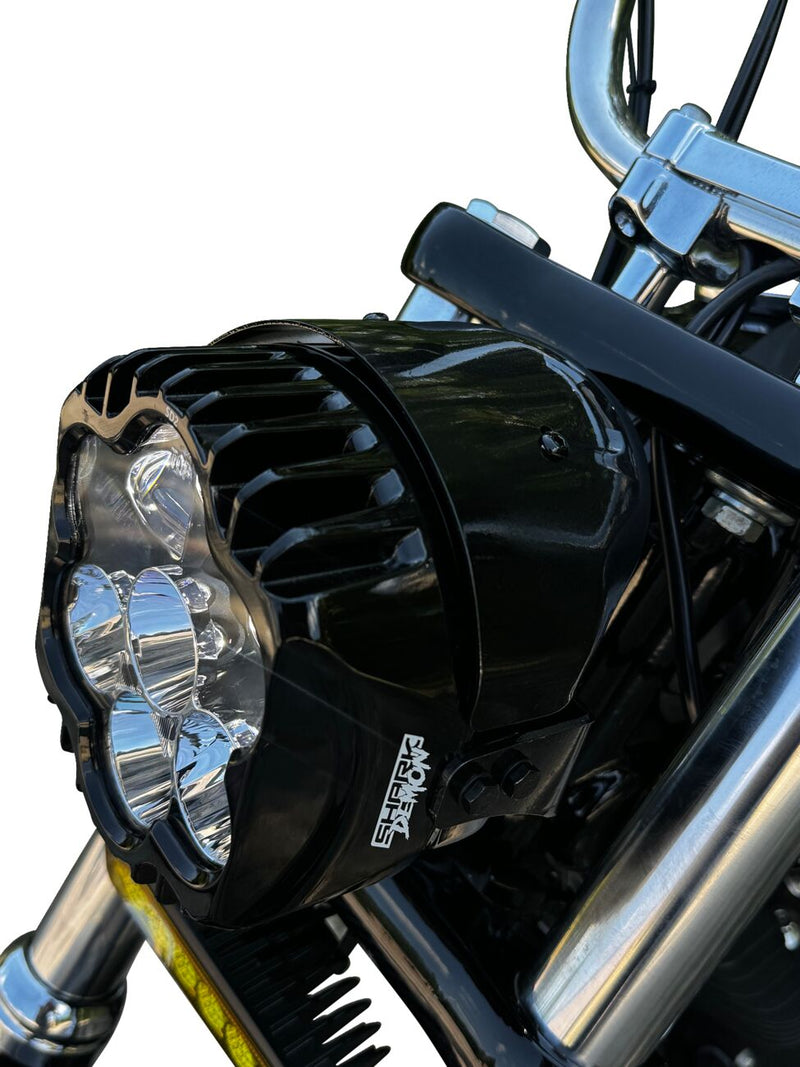 Shark Demon™ LED Headlight Kit Clear For Harley Davidson FXCWC 1584 2008-2011