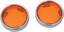 Deuce-Style Turn Signal Deep-Dish Lens W/ Chrome Trim Ring Amber