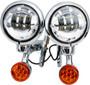 Light Brackets with LED Auxiliary Lights & Turn Signals For Harley Davidson FLHR 1340 1994-1998