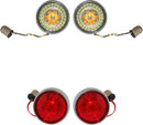 Complete Front & Rear Turn Signal Conversion Kit With Bullet Bezel Lenses Amber / Red / White For Harley Davidson XL 883 N ABS 2014-2022
